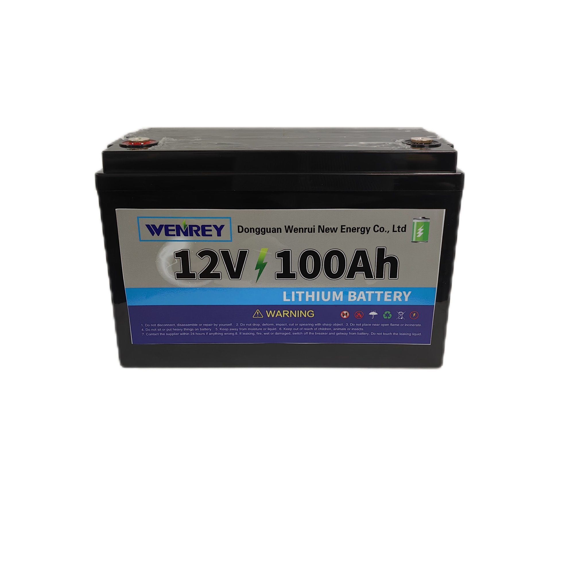 Green Solar Energy Source 12V 100Ah Golf Cart Battery for RVs WENREY