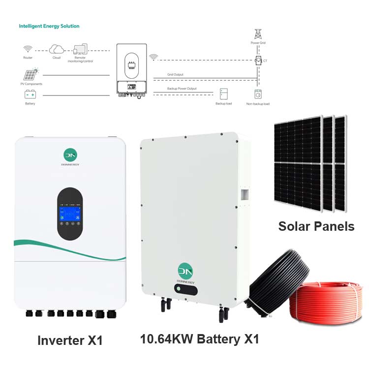 8KW On/Off Grid Hybrid Solar Power System 10.64KWh Battery for Residential and Commercial Energy Storage Donnergy