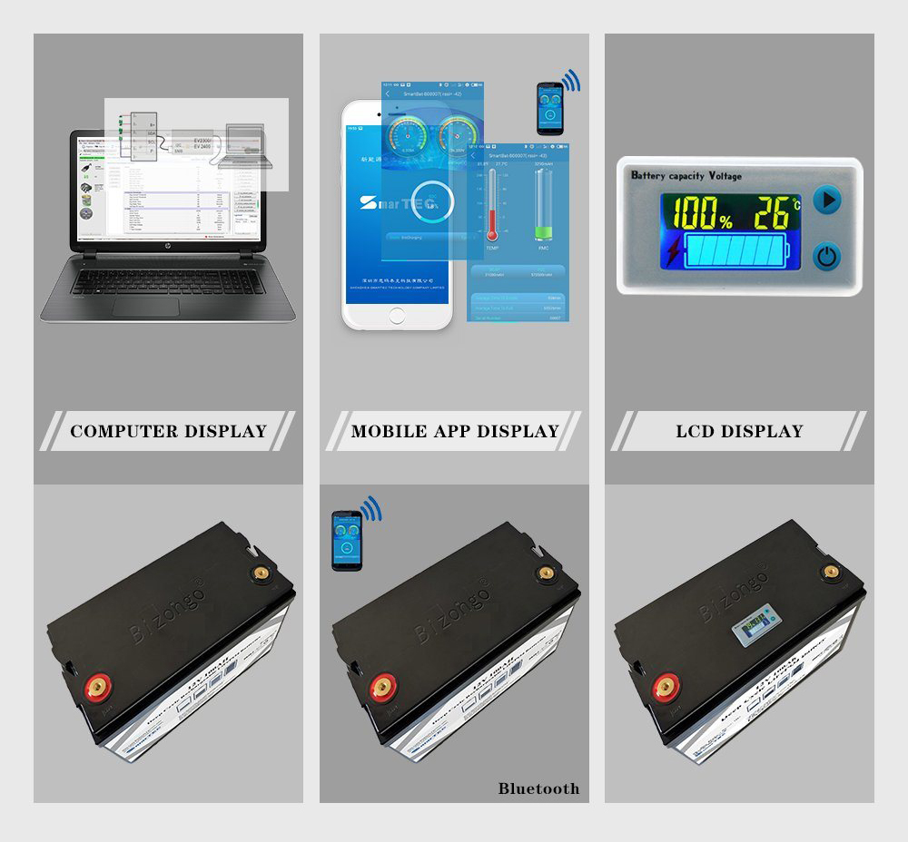 12V 200AH Marine LiFePO4 Battery with Built-in BMS and Bluetooth Connectivity for E-Mobility and Renewable Energy Systems SmarTEC