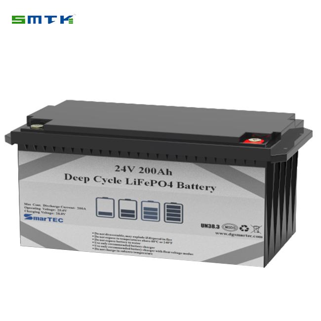24V 200AH Marine LiFePO4 Battery with BMS 4000 Cycles 80% DoD Low Self-Discharge for Renewable Energy Systems and Harsh Environment Applications