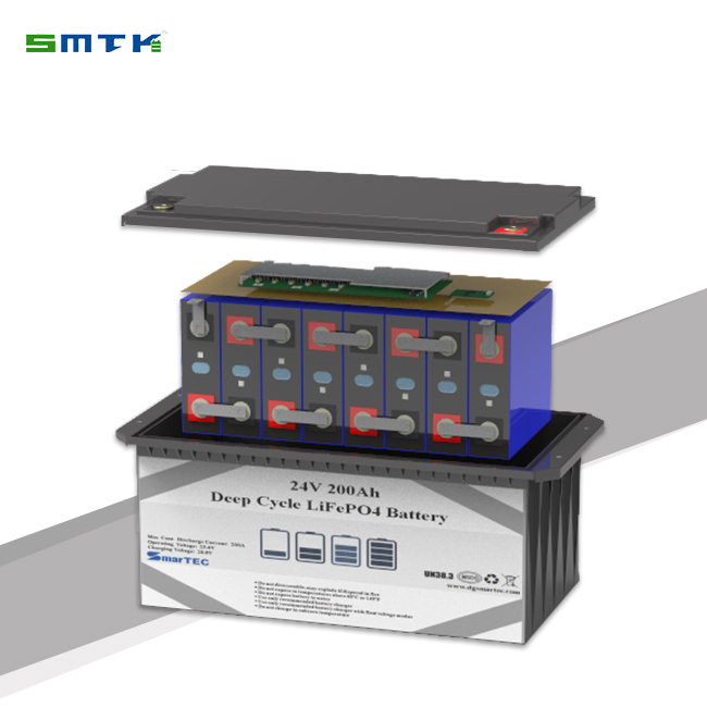24V 200AH RV Battery High Energy Density Long Cycle Life for Renewable Energy Systems and E-Mobility Applications SmarTEC