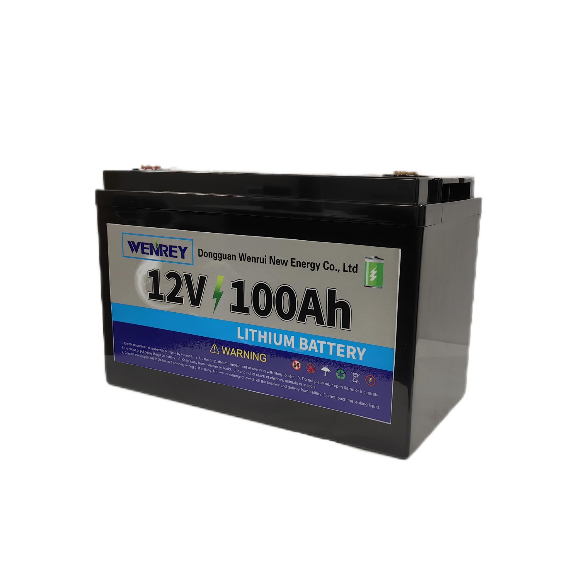 Green Solar Energy Source 12V 100Ah Golf Cart Battery for RVs WENREY