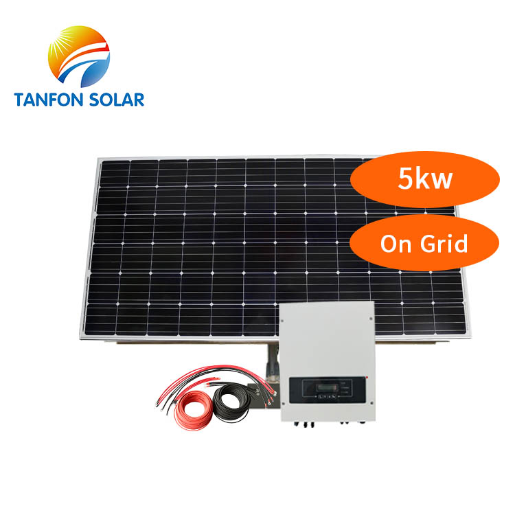 5KW Photovoltaic Power Generator Grid-Tie Solar System for Residential Use
