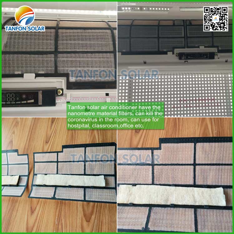 36000BTU Solar AC System Hybrid Solar-Powered Air Conditioner for Energy Saving 100% Copper Connection R410A Refrigerant Tanfon