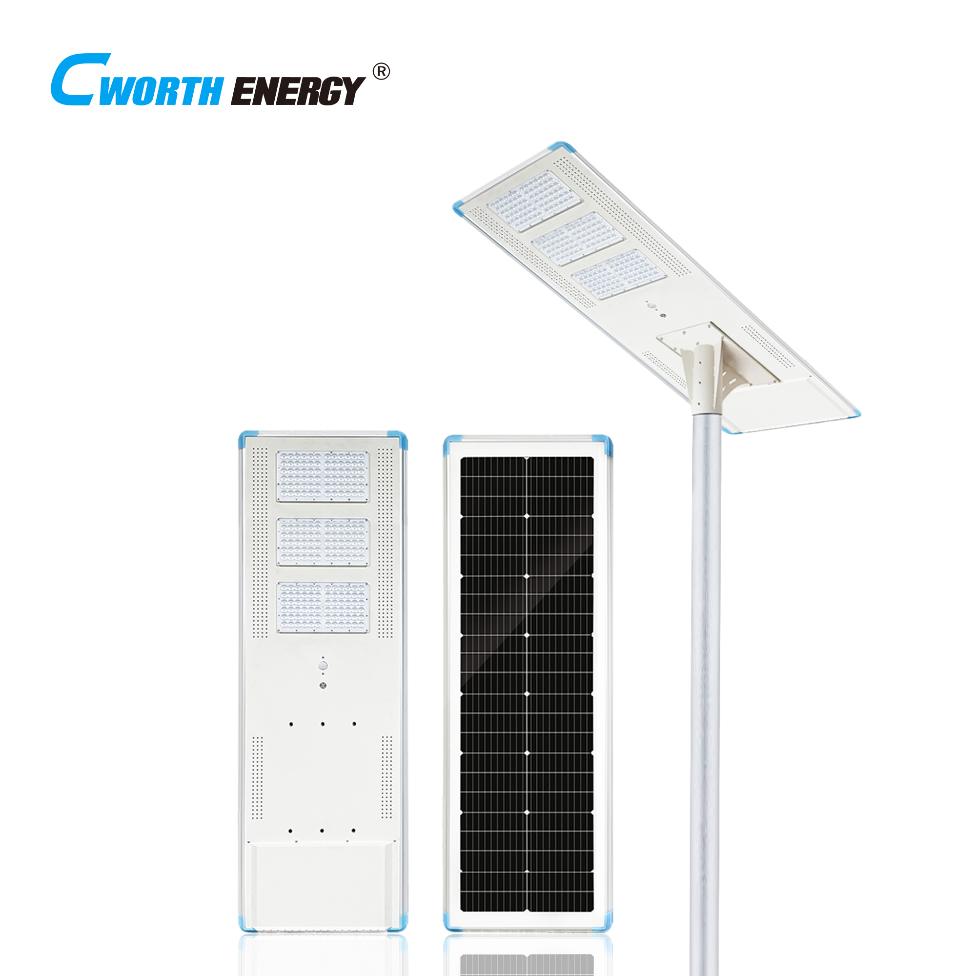 Solar Street Light 100W Integrated Solar Panel 145W 920Wh Lithium Battery IP65 Waterproof for Outdoor Road Lighting