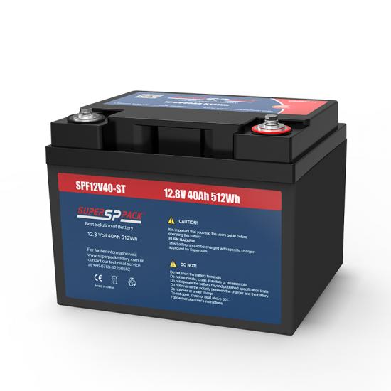 12.8V40Ah Lithium Iron Phosphate Battery 512Wh High Cycle Life for Solar Storage, RVs, Marine Trolling Motors Superpack