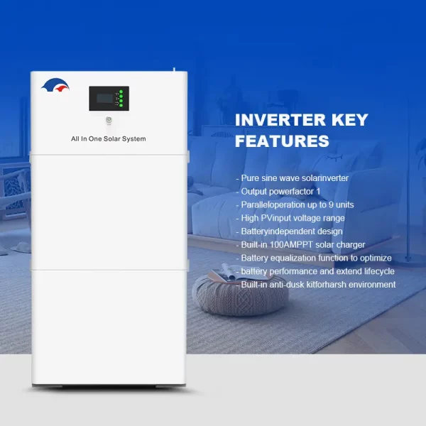5.12Kwh 3.5/5.5KW Stack All In One Lithium Iron Phosphate Battery 51.2V 100Ah for Home and Commercial Energy Storage