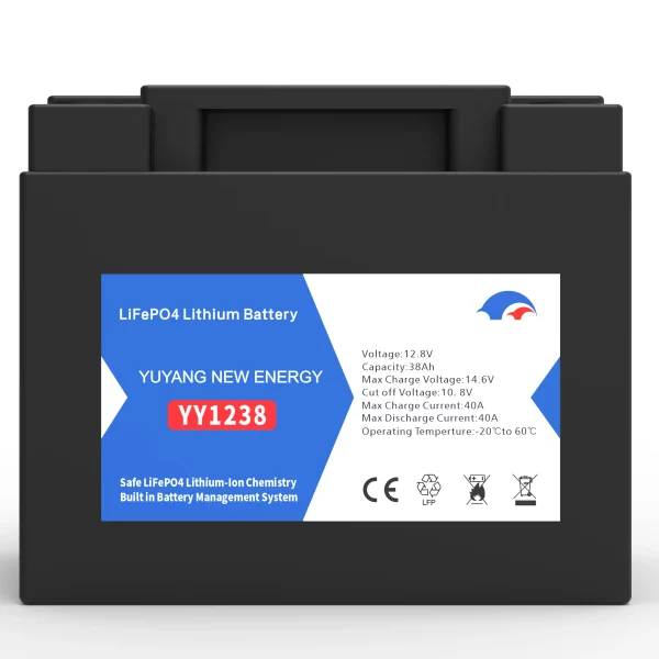 12.8V 38AH Plastic Case LiFePO4 Battery 0.49Kwh High Cycle Life for Solar Energy Storage and Backup Power Yuyang