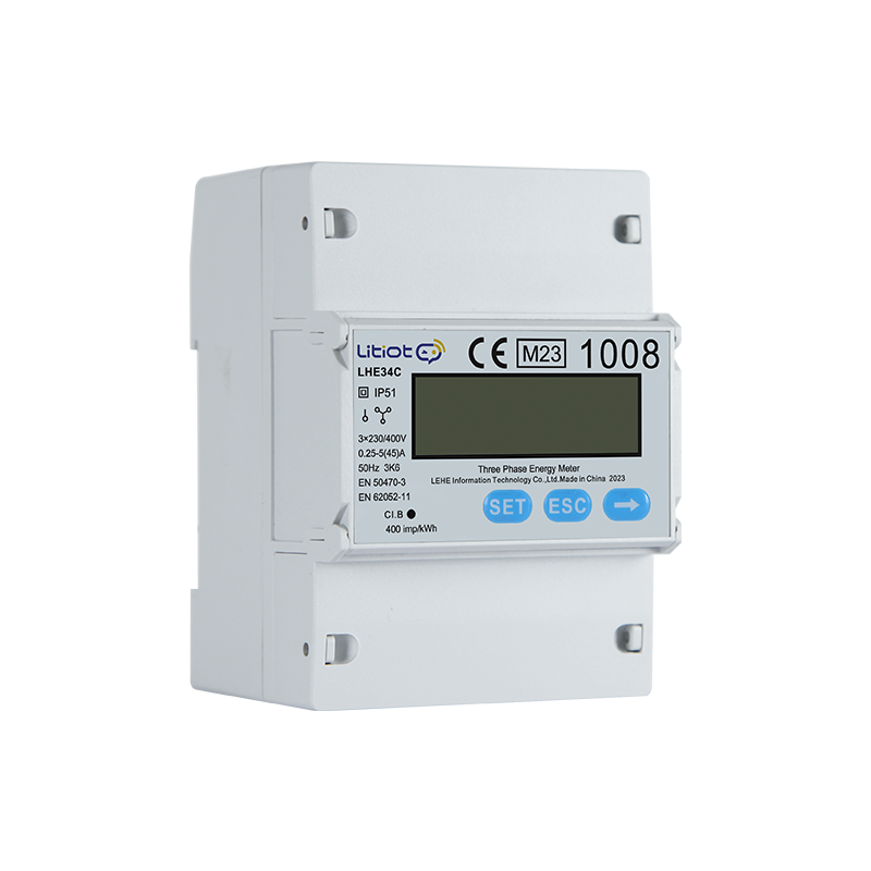 New Energy Meter LHE34C Three-phase Four-wire (3P4W) Three-wire (3P3W) Multi-Function DIN Rail Mount for PV and Energy Storage Systems