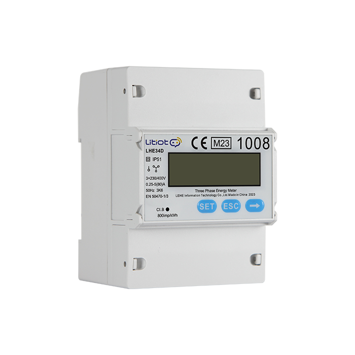 LHE34D Three-Phase Multi-Function DIN Rail Meter with RS485 Modbus for PV and Energy Storage Systems
