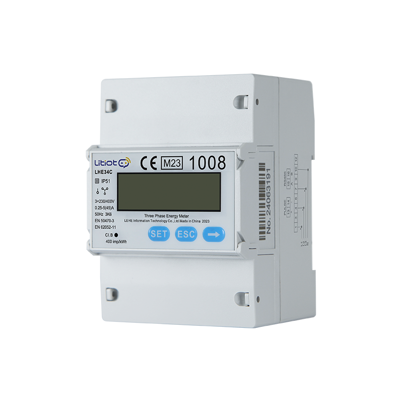 New Energy Meter LHE34C Three-phase Four-wire (3P4W) Three-wire (3P3W) Multi-Function DIN Rail Mount for PV and Energy Storage Systems