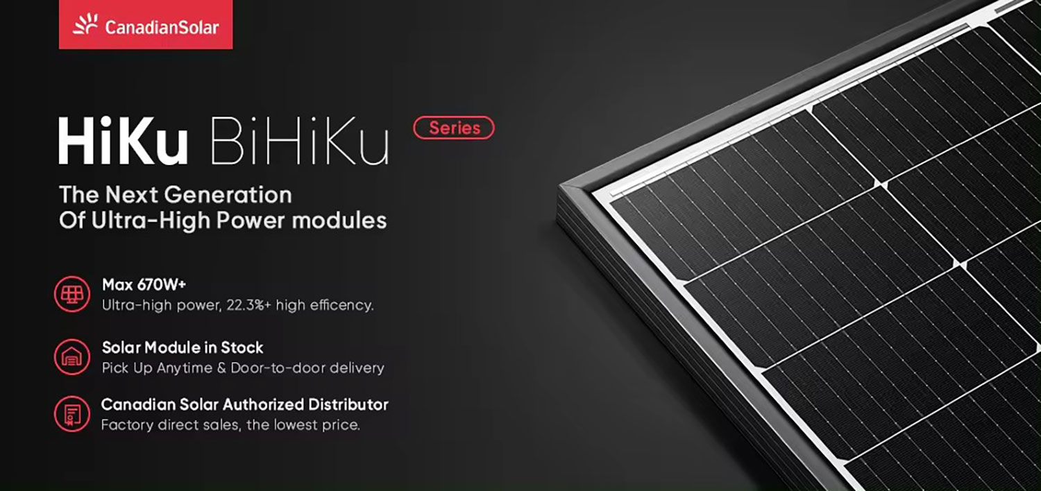 Solar Panel 670W High Efficiency 21.6% Off-Grid Home Power Canada Solar