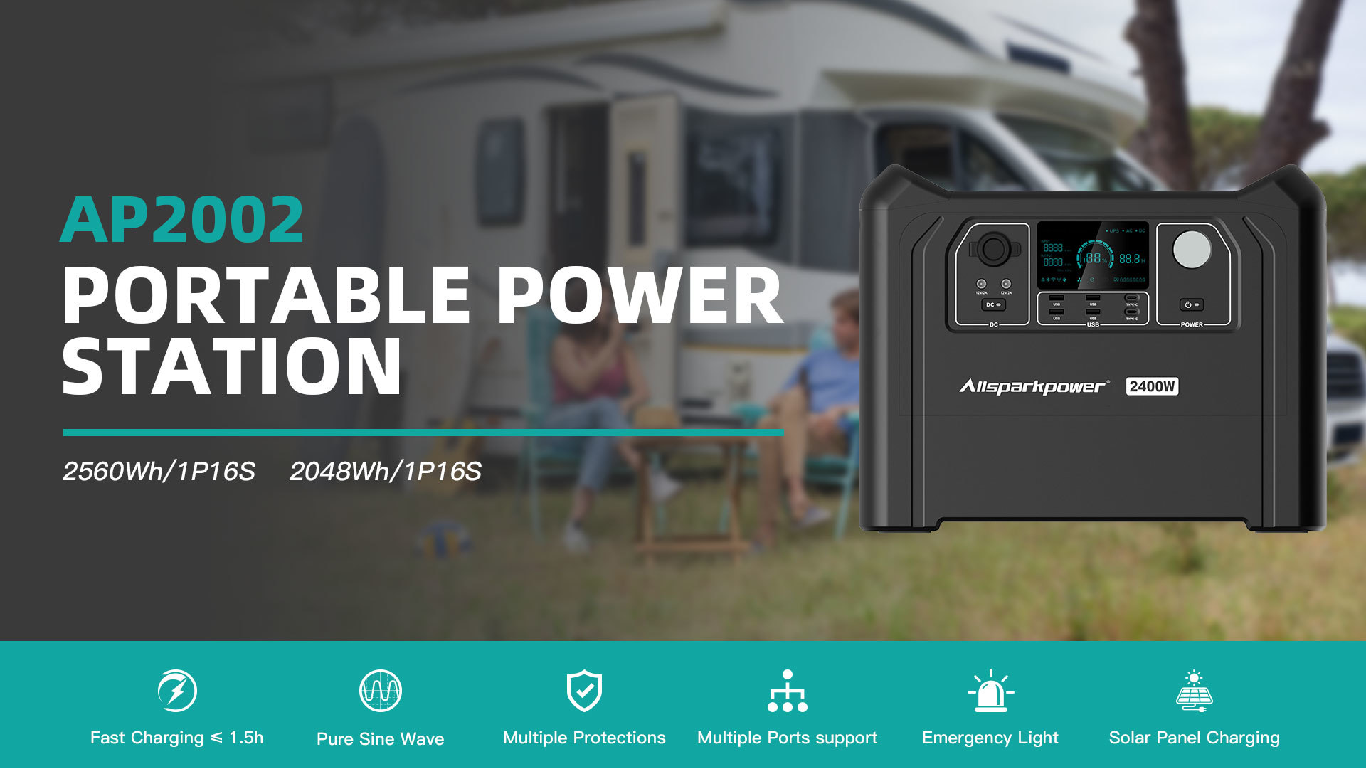Portable Solar Power Station High Capacity Battery Compact Design for Outdoor Camping and Emergency Backup