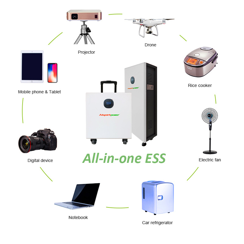 LiFePO4 Battery 3.5kWh Home Energy Storage System Integrated Solar PV and EMS for Residential Use Allsparkpower