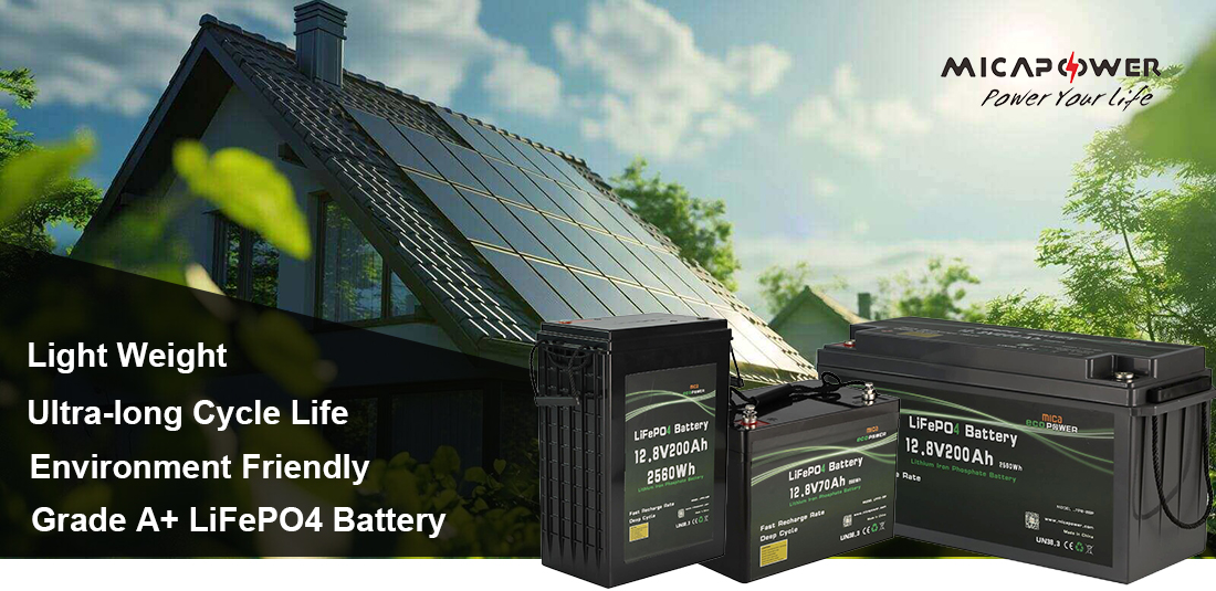 12V 70Ah LiFePO4 Lithium Battery with Self-heating 896Wh Ultra-Reliable Long-Life Drop-in Replacement for RVs Solar Systems and Off-Grid Applications MICA POWER
