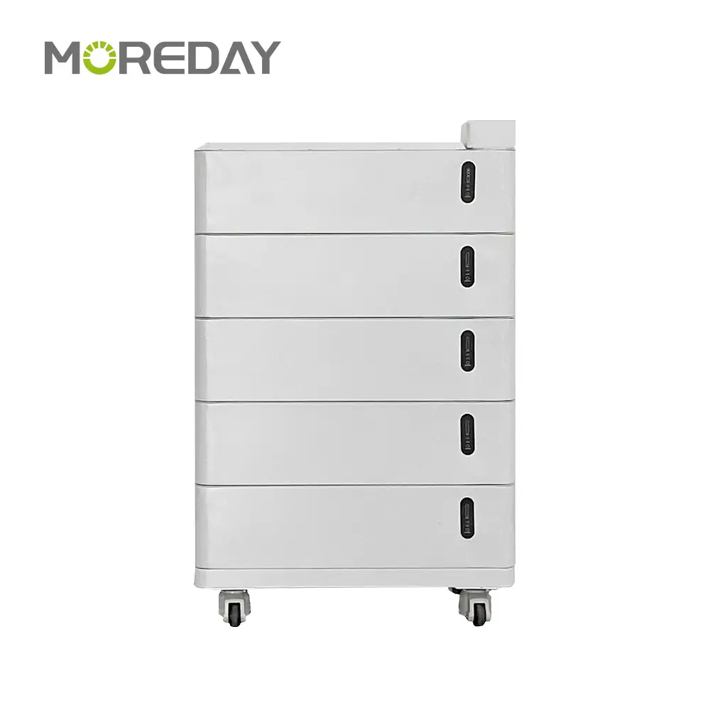 LFP Home Stackable Energy Storage 10.24kWh-30.72kWh 204.8V-614.4V for Residential Backup Power MOREDAY