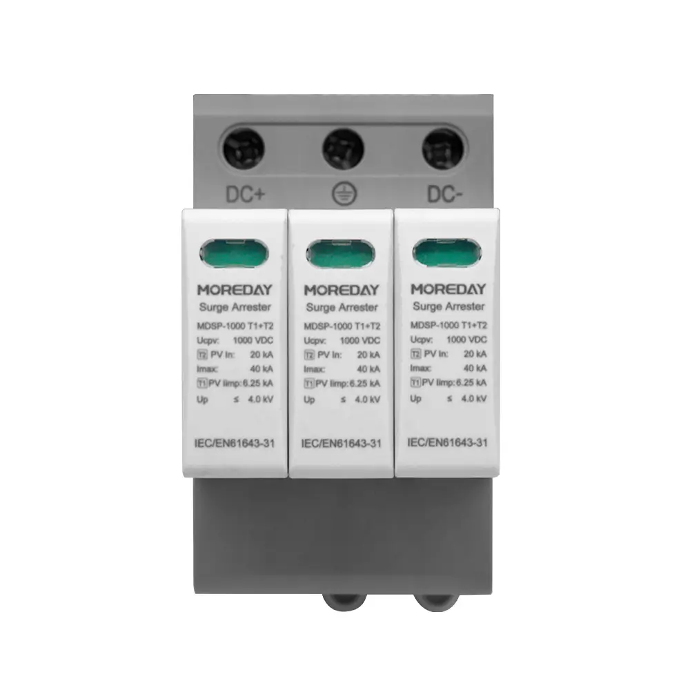 MDSP-1000 T1+T2 1000V DC Surge Protector Device SPD 40kA Imax for Solar PV Systems Moreday