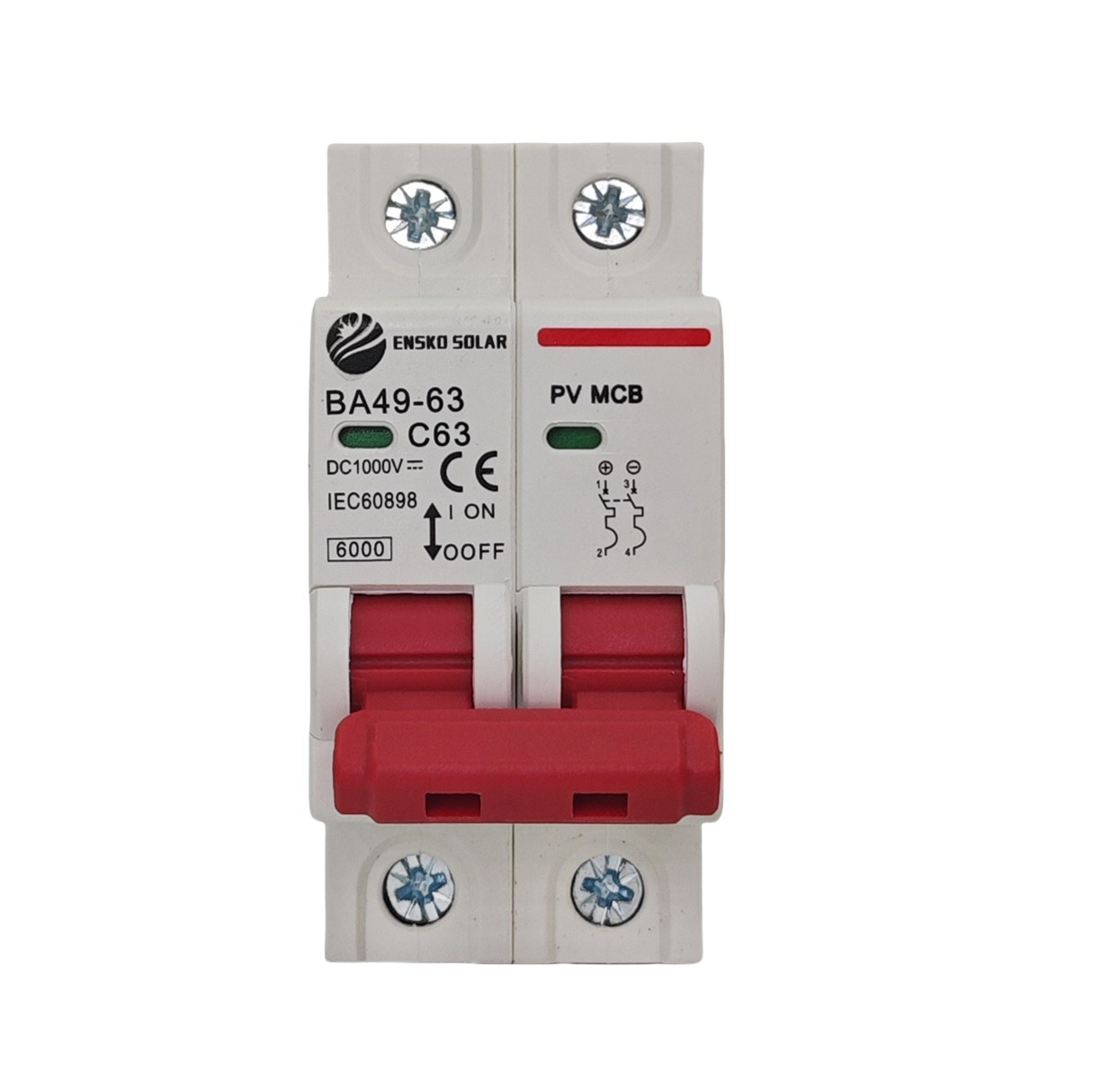 DC Miniature Circuit Breaker 2P 1000V 32A Solar PV System Protection ENSKO SOLAR