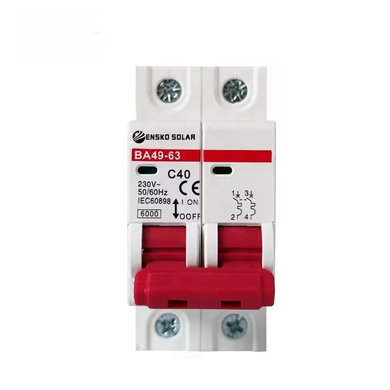 AC Miniature Circuit Breaker 2P 400V 63A Solar Energy System Protection ENSKO SOLAR