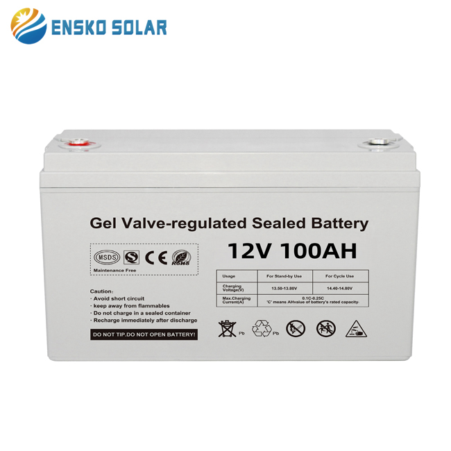GEL Solar Battery 12V 100AH 29KG Deep Cycle Off-Grid Solar System ENSKO SOLAR