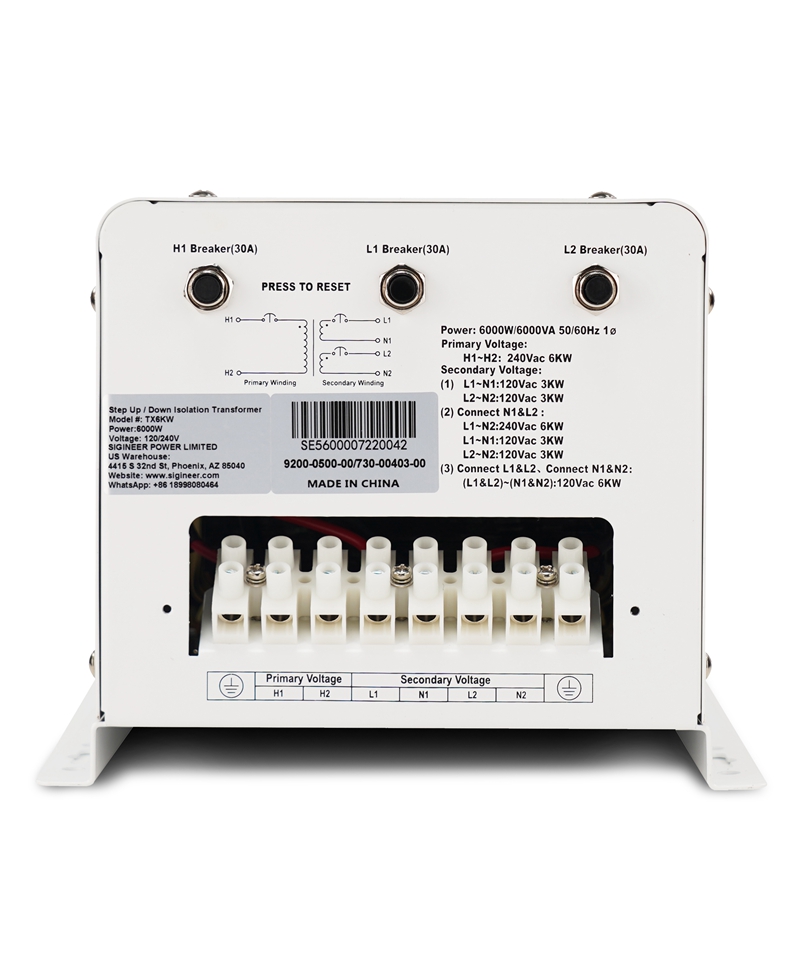 6000W 120V 240V Step Up Down Transformer Voltage Converter Heavy-Duty Isolation for Industrial & Renewable Energy Systems Sigineer