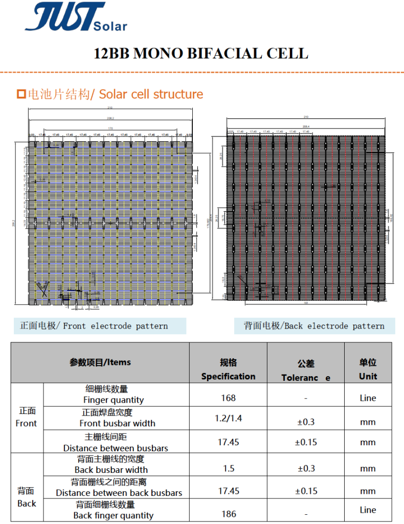 JST-MONO TOPCon Bifacial Half-Cell Module 182mm 16BB High Efficiency Solar Panel for Utility-Scale and Commercial Projects Jusolar