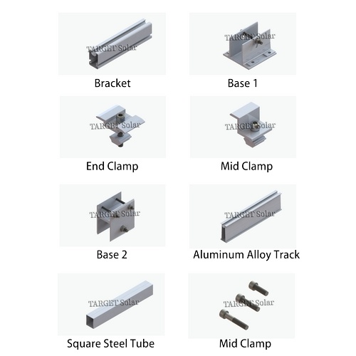 Array Rooftop PV Brackets TS02 Aluminum Stainless Steel Corrosion-Resistant for Solar Panel Mounting