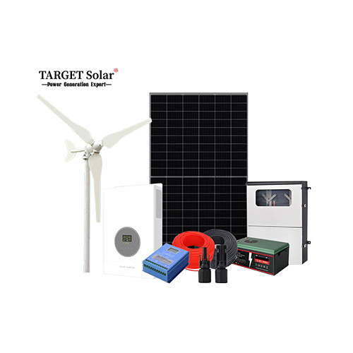 3KW Wind Solar Hybrid System 550W Solar Panel 500W Wind Generator 8x12.8V 200AH Battery for Off-Grid Power Supply