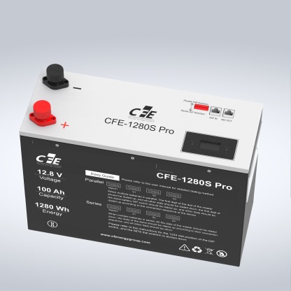 CFE-1280S Pro 12.8V 100Ah LiFePO4 Battery High-Capacity Deep Cycle for Solar Storage & Off-Grid Systems CFE