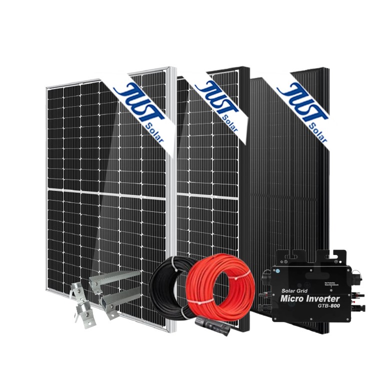 400W Solar System Kit Mono or Dual Glass, Micro-Inverter & Adjustable Bracket for Home Use JUSOLAR