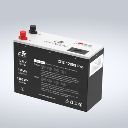 CFE-1280S Pro 12.8V 100Ah LiFePO4 Battery High-Capacity Deep Cycle for Solar Storage & Off-Grid Systems CFE