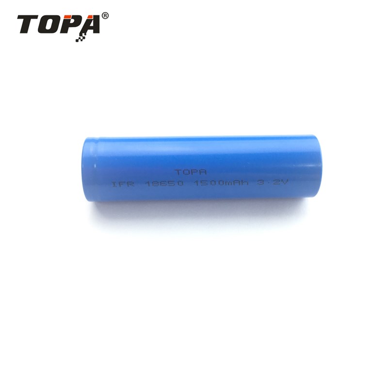 IFR 18650 1500 mAh 3.2V LiFePO4 Rechargeable Battery Long Cycle Life Portable Instruments TOPA