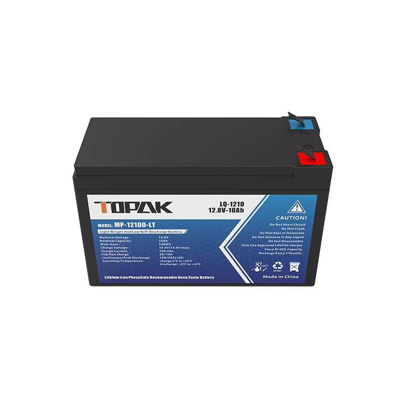 12.8V 10Ah 10A LiFePO4 Battery Lightweight, IP65 Waterproof for Electric Tools and Toys TOPAK
