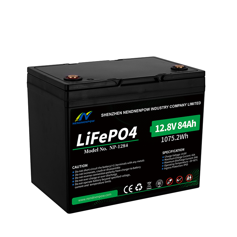 12.8V 84Ah LiFePO4 Battery Lightweight, Long Cycle Life, Maintenance-Free for Solar Energy, Golf Carts, Robotics