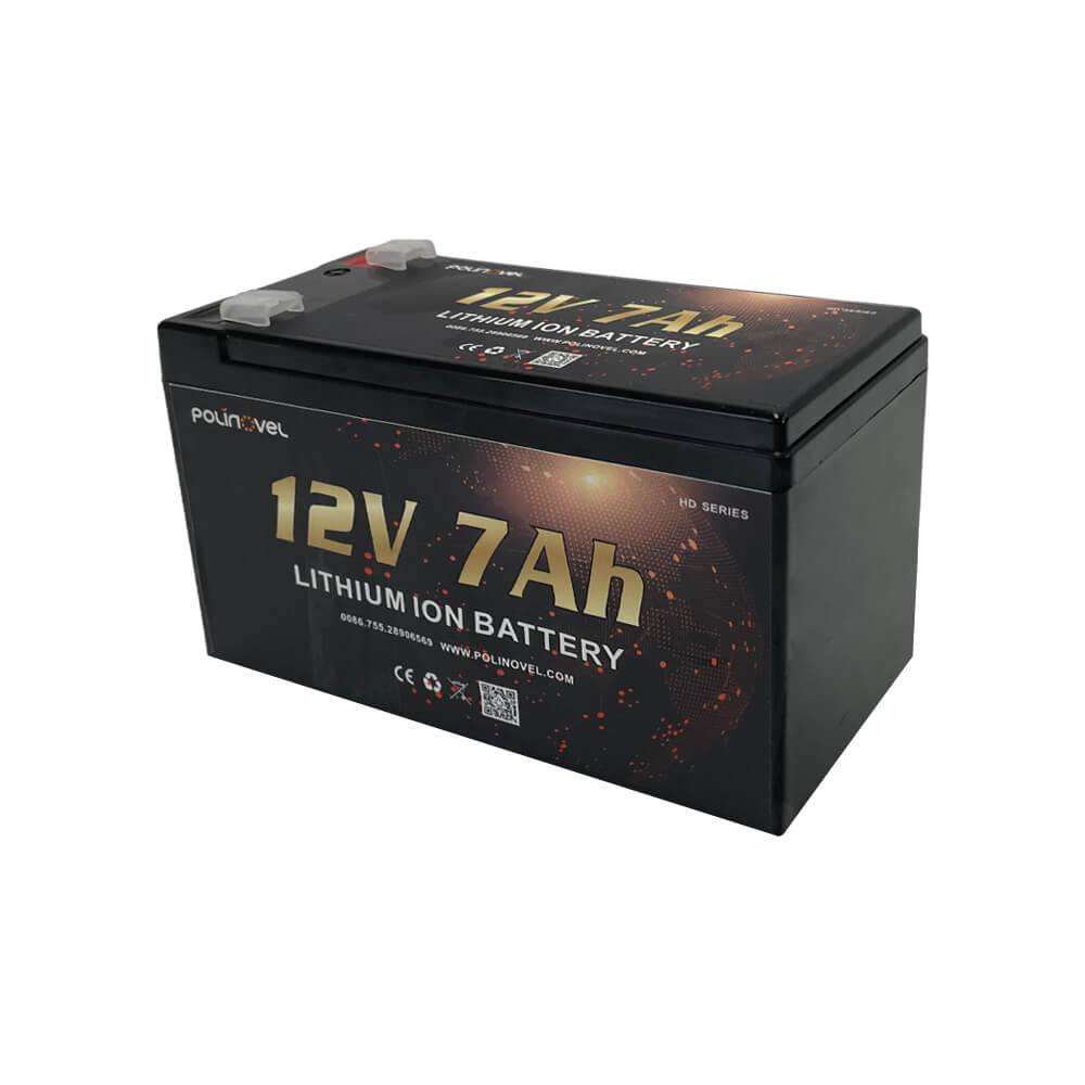 12V Garage Door Opener Small Lithium Battery 7Ah 12.8V LiFePO4 Long Cycle Life for Garage Systems Polinovel