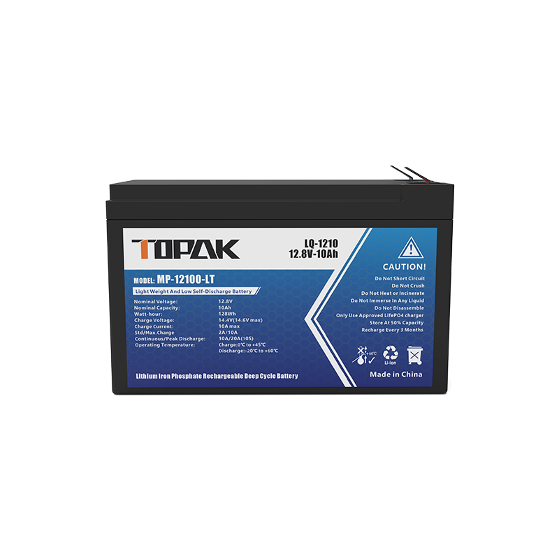 12.8V 10Ah 20A LiFePO4 Battery Lightweight Portable Power for Electric Tools and Toys TOPAK
