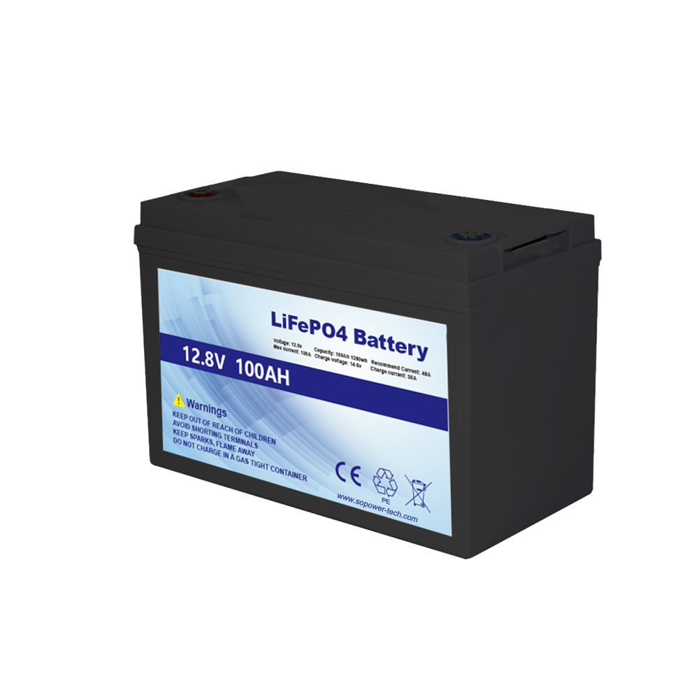 SL Series 12.8V 100AH Lithium Battery A Grade Cells 6000 Cycles for Solar Storage and Off-Grid Systems SOPOWER