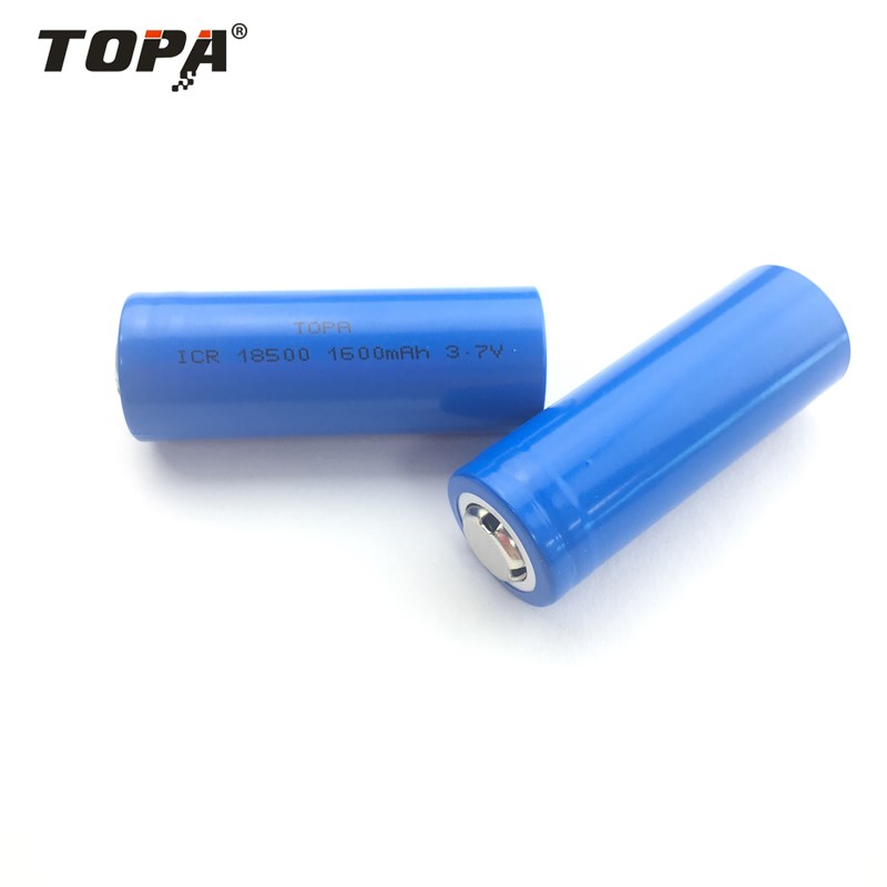 Li-ion battery cell 18500 1600 mAh 3.7V High Capacity Long Cycle Life for Power Tools and Electric Vehicles TOPA