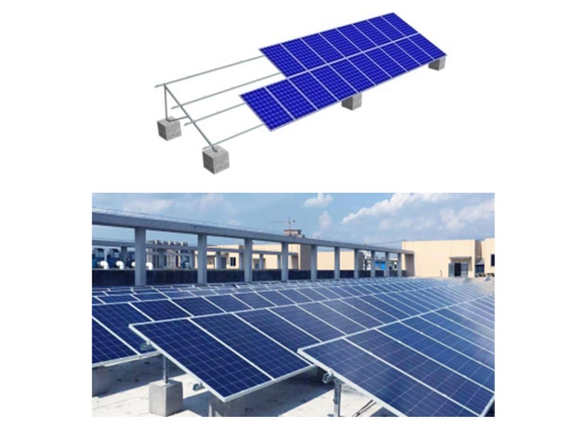 Residential Solar Bracket 0-60° Adjustable Angle 60m/s Wind Load 1.6KN/m2 Snow Load for Flat Roof Solar Installation