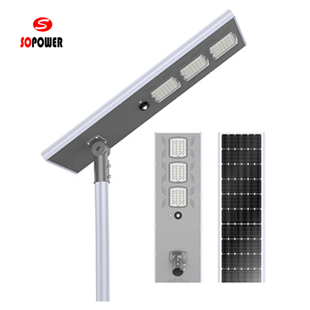 Solar Street Light 57W 6V Mono Panel 90AH LiFePO4 Battery Outdoor Lighting YH03