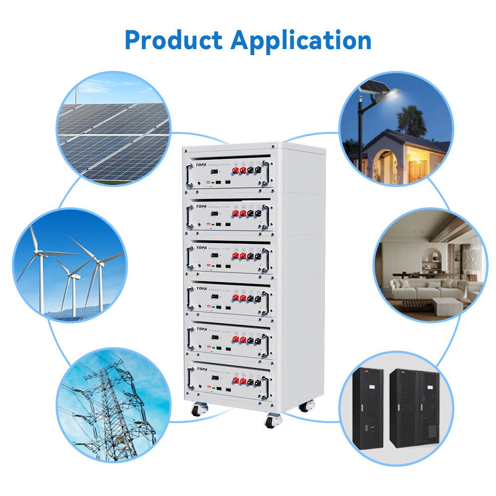 Stackable Rack Energy Storage System 3U LiFePO4 5-40kwh Rack-Mounted for Solar Homes TOPA