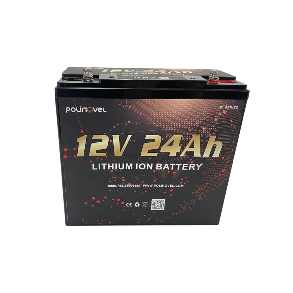 12V Small Lithium Battery 24Ah LiFePO4 High Cycle Life for Wheelchair and Deep Cycle Applications Polinovel