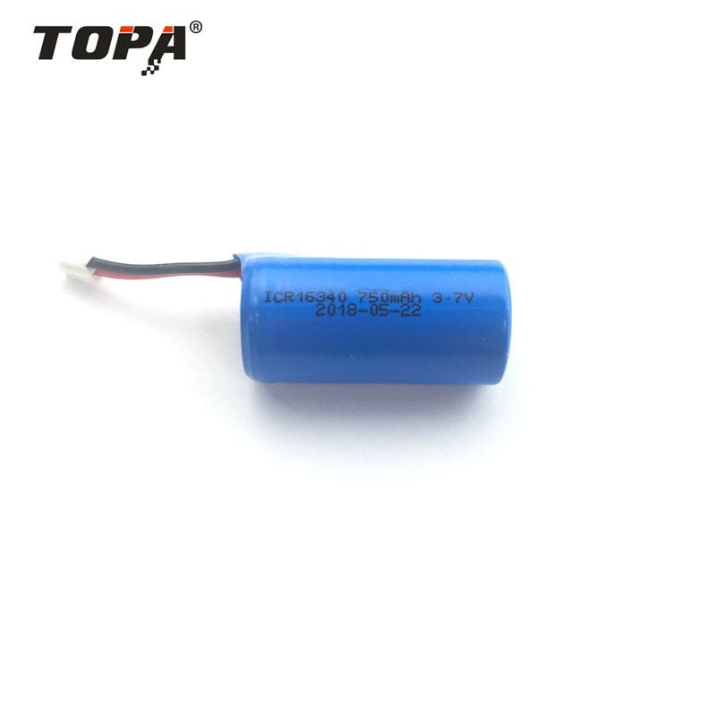 INR16340 750mAh 3.7V High-Capacity Lithium-Ion Battery for Power Tools and Electric Vehicles TOPA