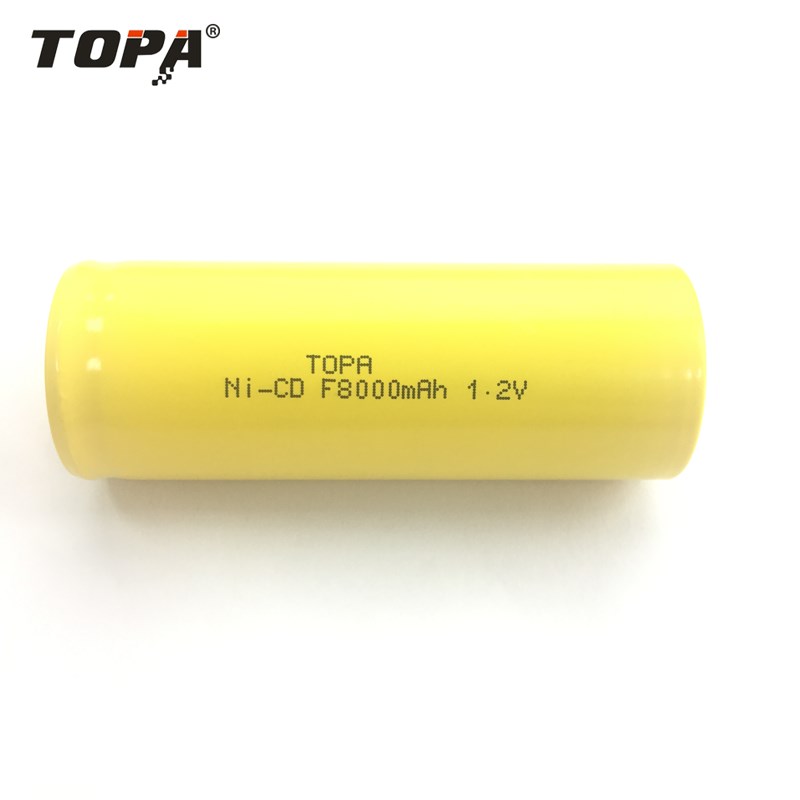 F8000 mAh Ni-CD Battery 1.2V High Capacity Long Cycle Life for Emergency Lighting TOPA
