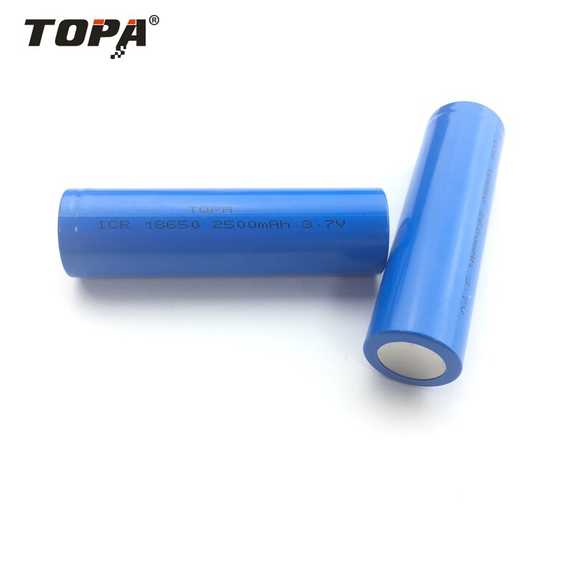 18650 Li-ion Battery 2500mAh High Capacity Long Cycle Life for Power Tools and Electric Vehicles TOPA