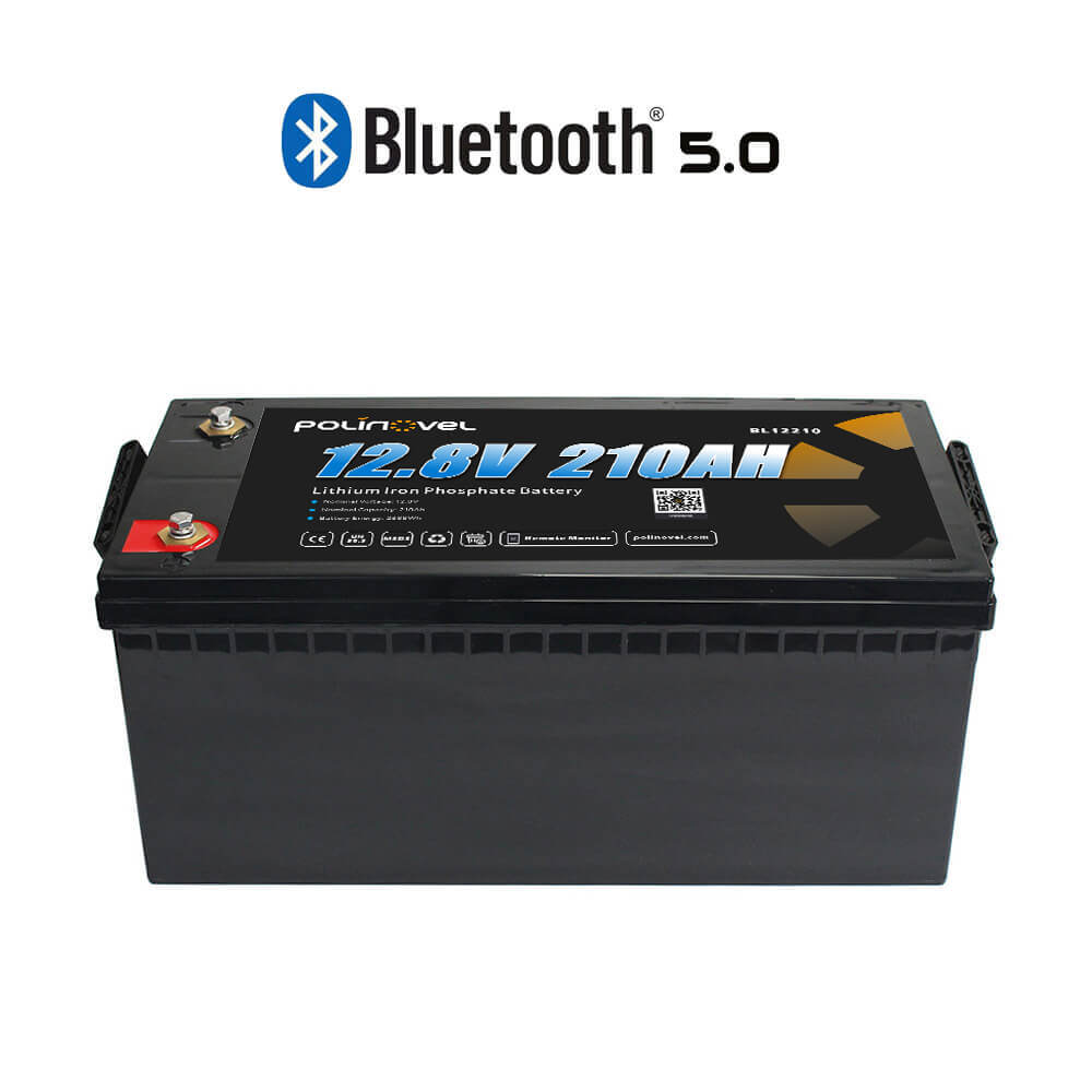 12V 210Ah Lithium Bluetooth Battery BL12210 Smart BMS with Real-Time Monitoring for RV Marine Solar Polinovel