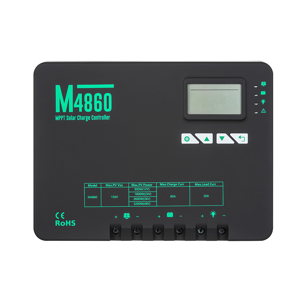 60A MPPT Solar Charge Controller 150V Max Input 12V/24V for Off-Grid Solar Systems