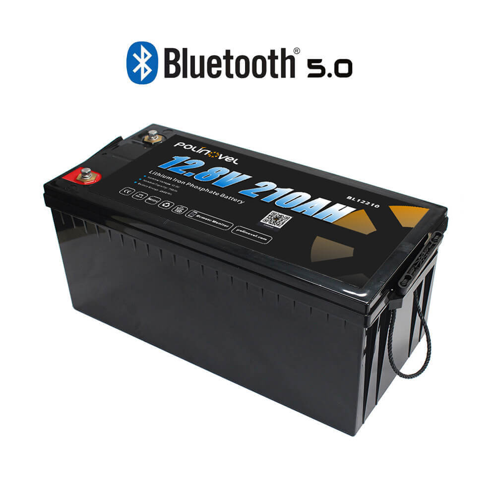12V 210Ah Lithium Bluetooth Battery BL12210 Smart BMS with Real-Time Monitoring for RV Marine Solar Polinovel