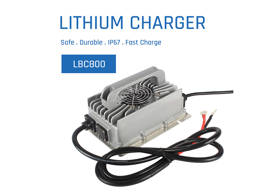 Lithium Battery Charger 800W IP67 Waterproof 48V LiFePO4 Charger for EVs AGV Golf Carts Polinovel