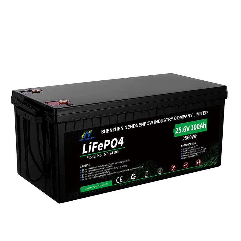 25.6V 100Ah LiFePO4 Battery Lightweight, Long Cycle Life, IP65 Rated for Solar Storage, Golf Carts, EVs